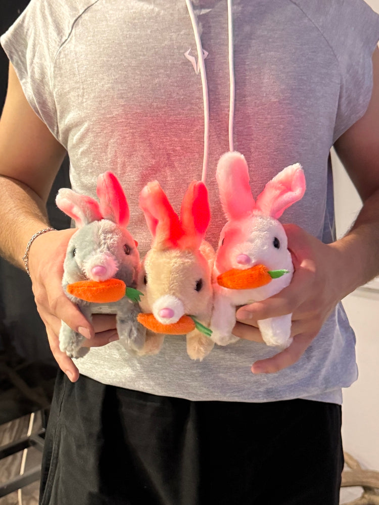 Pilli Sesli Ve Işıklı Zıplayan Peluş Tavşan